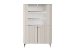 Bogart Szafki I Regały*VESPER WITRYNA 103 2D - cashmere mdf / cashmere / czarne nogi