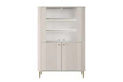 Bogart Szafki I Regały*VESPER WITRYNA 103 2D - cashmere mdf / cashmere / złote nogi