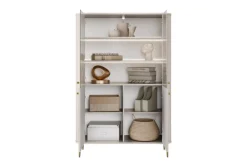 Bogart Szafki I Regały*VESPER WITRYNA 103 2D - cashmere mdf / cashmere / złote nogi