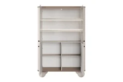 Bogart Szafki I Regały*VESPER WITRYNA 103 2D - cashmere mdf / orzech / czarne uchwyty / nogi kule