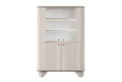 Bogart Szafki I Regały*VESPER WITRYNA 103 2D - cashmere mdf / orzech / czarne uchwyty / nogi kule