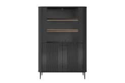 Bogart Szafki I Regały*VESPER WITRYNA 103 2D - czarny mdf / czarny mdf / czarne nogi