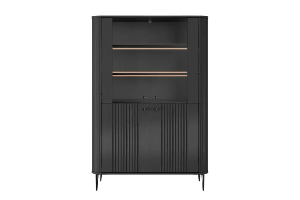 Bogart Szafki I Regały*VESPER WITRYNA 103 2D - czarny mdf / czarny mdf / czarne nogi