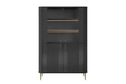 Bogart Szafki I Regały*VESPER WITRYNA 103 2D - czarny mdf / czarny mdf / złote nogi