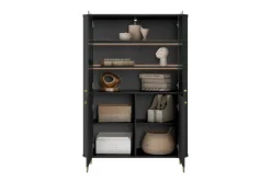 Bogart Szafki I Regały*VESPER WITRYNA 103 2D - czarny mdf / czarny mdf / złote nogi