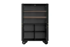 Bogart Szafki I Regały*VESPER WITRYNA 103 2D - czarny mdf / czarny mdf / złote uchwyty / nogi kule