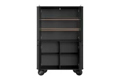 Bogart Szafki I Regały*VESPER WITRYNA 103 2D - czarny mdf / czarny mdf / czarne uchwyty / nogi kule