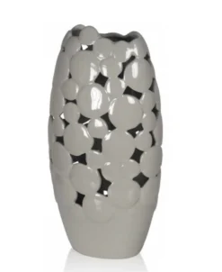 ArteHome Wazony*Wazon szary ozdobne ażurowe wycięcia 32 cm