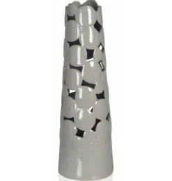 ArteHome Wazony*Wazon w kolorze szarym z ozdobnymi ażurowymi wycięciami 45 cm