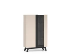 ML Meble Witryny Do Jadalni|Witryny Do Salonu*Witryna kaszmirowa Freshion 02 cashmere/czarny - witryna 1D1W