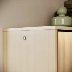 Lenart Komody Do Jadalni|Witryny Do Jadalni*Witryna przeszklona z oświetleniem Flow FW-01 dąb vincenza bielona/czarny