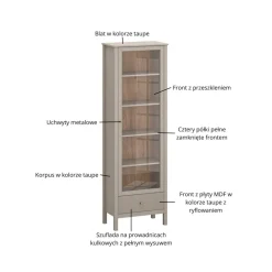 Mebelbos Witryny Do Jadalni|Witryny Do Salonu*Witryna z szufladą kolor taupe KLEO Lewa / Prawa KLEO KL-11