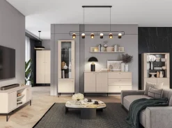 ML Meble Witryny*Wąska kaszmirowa witryna 1D Sophie 02 cashmere