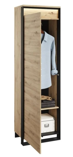 Lenart Szafki I Regały Do Biura|Szafy Do Przedpokoju*Wąska szafa na wieszaki Quant QG-01 dąb artisan