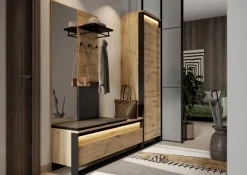 Lenart Szafki I Regały Do Biura|Szafy Do Przedpokoju*Wąska szafa na wieszaki Quant QG-01 dąb artisan