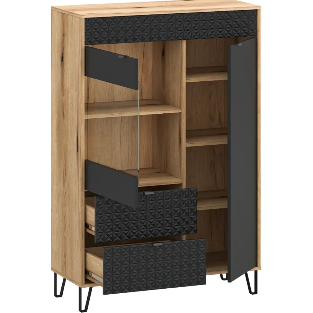 Mebelbos Witryny Do Jadalni|Witryny*Wąska witryna z 2 szufladami i szafką Bellano 1W1D2S