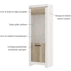 Mebelbos Witryny Do Jadalni|Witryny Do Salonu*Wąska witryna ze szklanymi półkami Belen