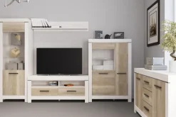 Mebelbos Witryny Do Jadalni|Witryny Do Salonu*Wąska witryna ze szklanymi półkami Belen