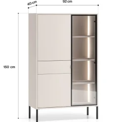 ML Meble Witryny Do Jadalni|Witryny Do Salonu*Wysoka kaszmirowa witryna Barnee 01