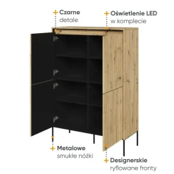 Dzieci Lenart Komody Do Biura|Komody Do Przedpokoju*Wysoka komoda z lamelami Trend TR-03 dąb artisan