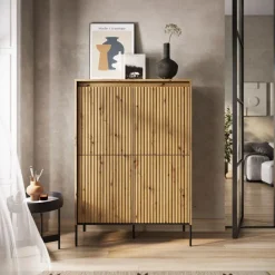 Dzieci Lenart Komody Do Biura|Komody Do Przedpokoju*Wysoka komoda z lamelami Trend TR-03 czarna