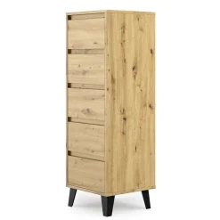 Mebelbos Komody Do Biura|Komody Do Przedpokoju*Wysoka komoda z pięcioma szufladami, dąb artisan BORG