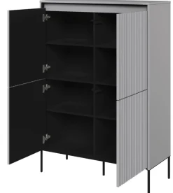 Dzieci Lenart Komody Do Biura|Komody Do Przedpokoju*Wysoka, ryflowana komoda Trend TR-03 szara