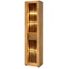 Dekort Witryny Do Jadalni|Witryny Do Salonu*Wysoka witryna dębowa z oświetleniem Tramonto Typ 10 strona prawa