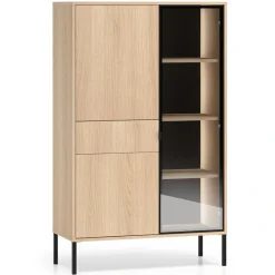 ML Meble Witryny Do Jadalni|Witryny Do Salonu*Wysoka witryna z podświetleniem Barnee 01