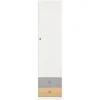 Dzieci Meblar Szafki I Regały Do Pokoju Młodzieżowego|Regały Do Pokoju Młodzieżowego*Wysoki regał słupek z szafką i szufladami do pokoju PIXEL PX4 L/P biały,szary,dąb biszkoptowy