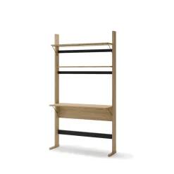 Dzieci Lenart Szafki I Regały Do Biura|Biurka Do Biura*Wysoki regał z biurkiem OLLIE OL-04 dąb olejowany+ czarny