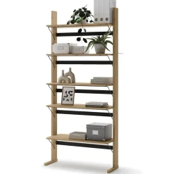 Dzieci Lenart Szafki I Regały Do Biura|Szafki I Regały Do Pokoju Młodzieżowego*Wysoki regał z półkami OLLIE OL-05 dąb olejowany+ czarny