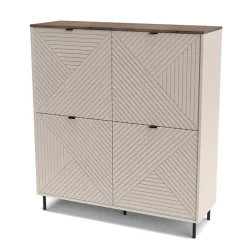 Mebelbos Szafki I Regały Do Biura|Szafki I Regały Do Jadalni*Wysoki regał z szafkami EVO 4D kaszmir / dąb castello EO-02