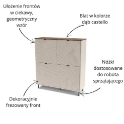 Mebelbos Szafki I Regały Do Biura|Szafki I Regały Do Jadalni*Wysoki regał z szafkami EVO 4D kaszmir / dąb castello EO-02