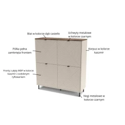 Mebelbos Szafki I Regały Do Biura|Szafki I Regały Do Jadalni*Wysoki regał z szafkami EVO 4D kaszmir / dąb castello EO-02