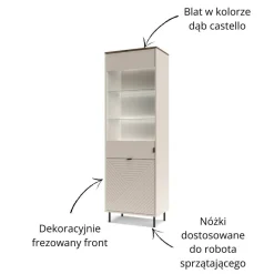 Mebelbos Witryny Do Jadalni|Witryny Do Salonu*Wysoki witryna EVO 1D1W kaszmir / dąb castello EO-06