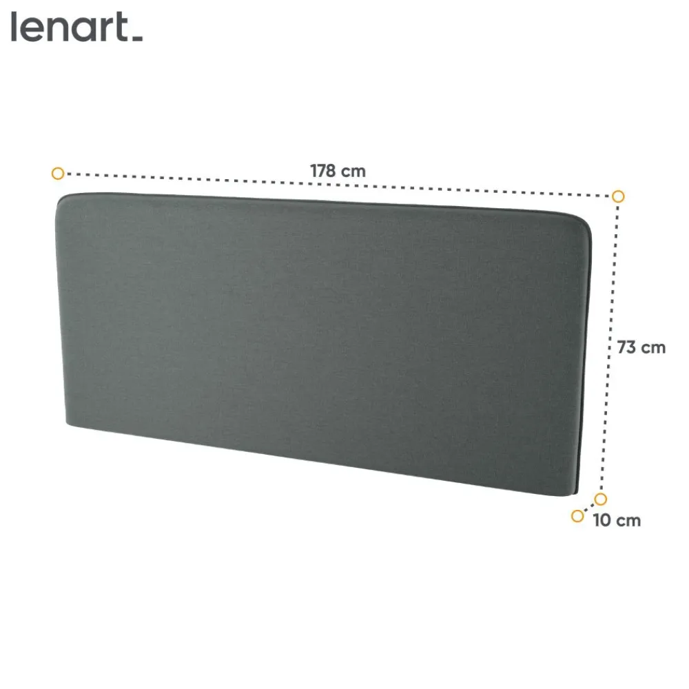 Lenart Tapczany|Zagłówki Do Półkotapczanu*ZAGŁÓWEK TAPICEROWANY GRAFITOWY do półkotapczanu BED CONCEPT TKANINA ART 82630