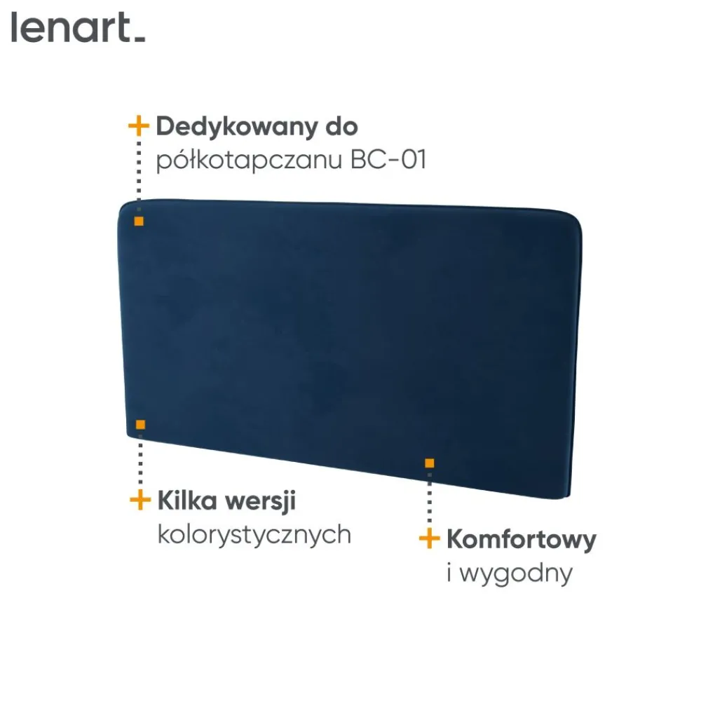Lenart Tapczany|Zagłówki Do Półkotapczanu*ZAGŁÓWEK TAPICEROWANY GRANATOWY do półkotapczanu BED CONCEPT TKANINA SOLO 263