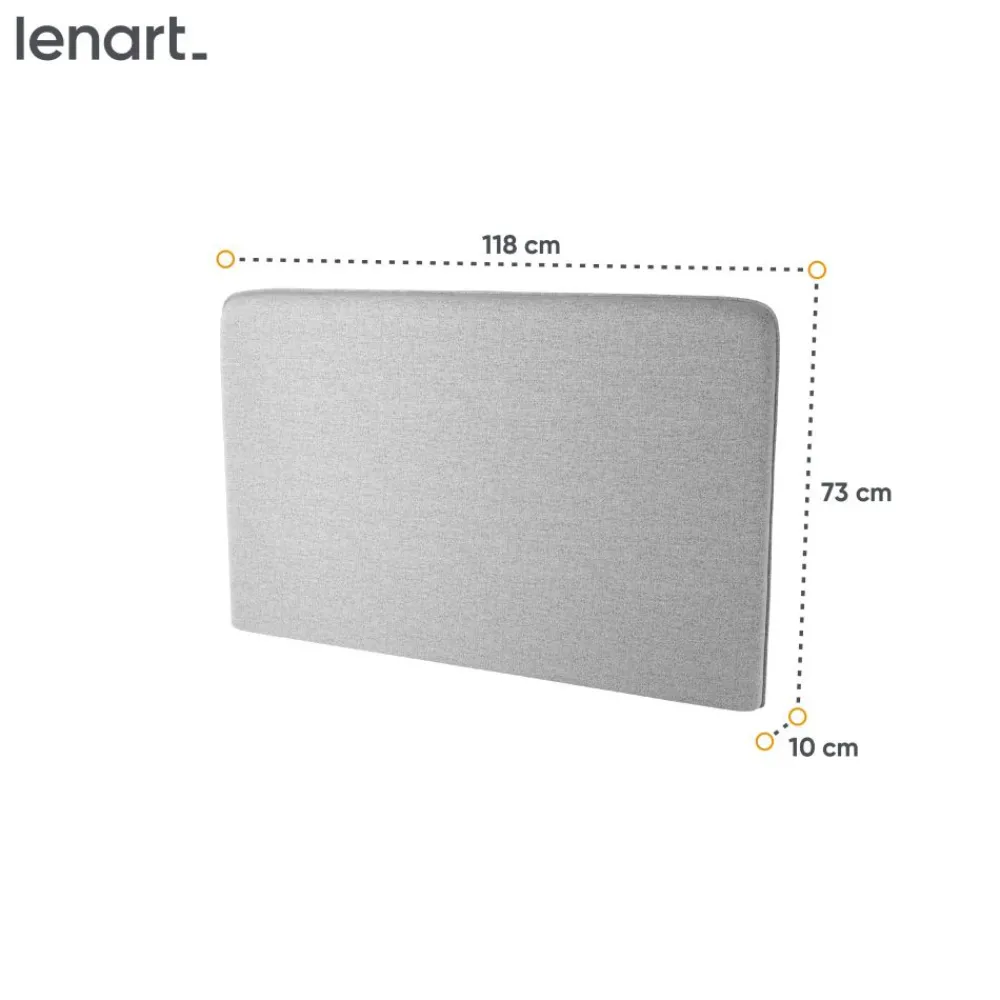 Lenart Tapczany|Zagłówki Do Półkotapczanu*ZAGŁÓWEK TAPICEROWANY SZARY do półkotapczanu BED CONCEPT TKANINA ART 82626