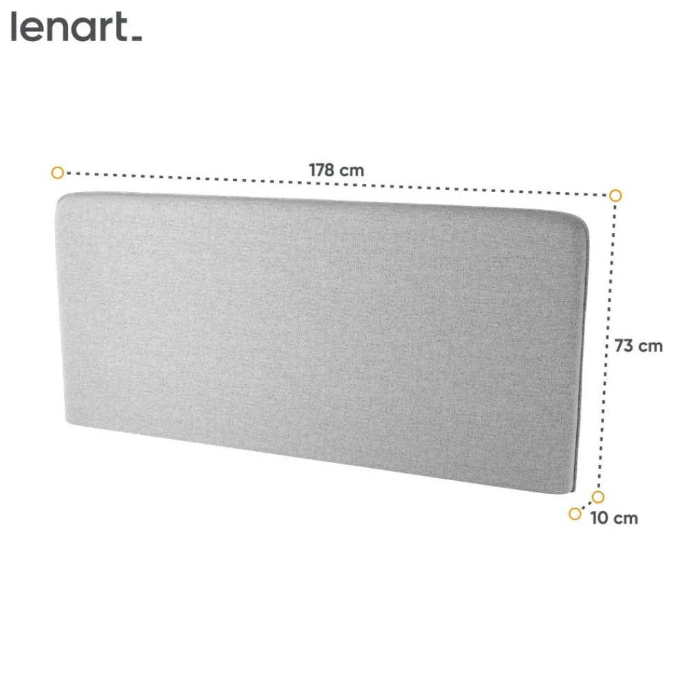 Lenart Tapczany|Zagłówki Do Półkotapczanu*ZAGŁÓWEK TAPICEROWANY SZARY do półkotapczanu BED CONCEPT TKANINA ART 82626